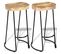 Lot De Deux Tabourets De Bar Design Chaise Siège 2 Pièces Bois De Manguier Massif 1202061