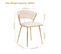 Chaises De Salle à Manger - Pieds En Métal Plaqué Or - Matière Velours - Lot De 2- Beige