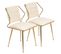 Lot De 2 Chaises Salle à Manger - Pieds En Métal Plaqué - Velours - Beige