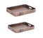 Set De 2 Plateaux Rectangles Brun