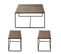 Set De 3 Tables Gigognes Or 80x80x45 Et 75x39x41 Cm