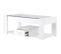 Table basse de salon avec plateau en verre 100x50x40, casiers et rangements, blanc