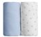 Lot De 2 Draps Housse En Coton 70x140 Cm Bleu Ciel + Imprimé Étoiles