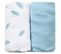 Lot De 2 Draps Housse 40x80x7 Cm - Plumes Bleues