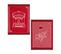 Lot De 2 Torchons En Jacquard De Coton Rouge Moyen 50x75