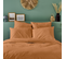 Parure De Lit Unie 2 Personnes 240x260cm Percale Terracotta