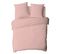 Coton Unis - Housse De Couette En Coton 57 Fils Unie Rose 140x200cm