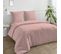 Coton Unis - Housse De Couette En Coton 57 Fils Unie Rose 200x200cm