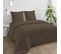 Coton Unis - Housse De Couette En Coton 57 Fils Unie Taupe 240x220cm