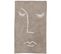 Moai - Tapis De Bain En Coton Fantaisie Taupe 50x80cm