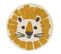 Lion - Tapis Enfant Rond En Coton Orange 70x70cm