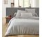 Housse De Couette Unie En Coton Gris Mastic 140x200