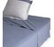 Drap Housse Imprimé En Bambou Bleu 160x200