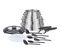 Batterie De Cuisine 20 Pieces Inox Induction, Poeles, Casseroles, Sauteuse, Couvercles, Spatules