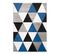 Tapis Toucher Laineux Motif Triangles Bleu 150x220 - Geo Scandi