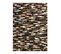 Tapis En Cuirs Recyclés Lignes Marron Multi 190x290 - Cuir