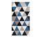 Tapis Toucher Laineux Motif Triangles Bleu 80x150 - Geo Scandi