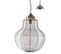 Lampe Suspension En Métal Gris Antique Et Bois Ampoule