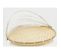 Plateau Rond En Bambou Avec Cloche En Filet