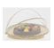 Plateau Rond En Bambou Avec Cloche En Filet