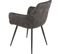 Lot De 2 Chaises Gloria Assise Velours Gris Anthracite Et Pieds Métal