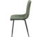 Lot De 4 Chaises Bobby Pieds Métal Noir Assise Velours Côtelé Vert Kaki