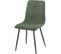 Lot De 4 Chaises Bobby Pieds Métal Noir Assise Velours Côtelé Vert Kaki