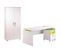 Pack Bureau 160 + Caisson 2 Tiroirs + Armoire Blanc Anis Ineo