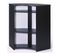 Meuble Comptoir Bar Noir 3 Niches Repose-pieds Métal 106,9 X 104,8 X 53,3 Cm - Capitons Rouges 922