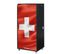 Armoire Informatique Mobile Noire 2 Tiroirs 5 Niches - Coloris: Drapeau Suisse 650