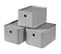 Set De Boîtes De Rangement 3 PCs Avec Couvercle S Gris Clair