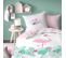 Parure De Lit Imprimée 100% Coton, Flamant Rose 140x200+63x63cm