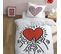 Parure De Lit Imprimée 100% Coton, Keith Haring Red Love 140x200+63x63cm