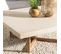 Eris - Table Basse Carrée 107x107cm En Béton Beige Pieds Croisés En Teck