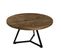 Alida - Table Basse Ronde 75x75cm Plateau Teck Recyclé Pieds Métal Noir