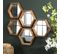 Alida - Miroir 's' Marron Structure Bois Teck Recyclé Forme Hexagone