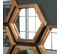Alida - Miroir 's' Marron Structure Bois Teck Recyclé Forme Hexagone