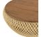 Alida - Table Basse Ronde 65x65cm En Rotin Beige Plateau Amovible