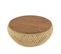 Alida - Table Basse Ronde 65x65cm En Rotin Beige Plateau Amovible