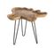 Laly - Table D'appoint Bois Teck - Plateau Forme Naturelle - Pieds Épingles Scandi Métal