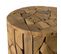 Suzy - Table D'appoint Marron Ronde 30x30cm Mosaïque Bois Teck