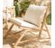 Will - Fauteuil Lounge En Branches De Teck Naturel Coussin Blanc Will