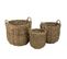 Kally - Set De 3 Paniers De Rangement Ronds En Rotin Naturel