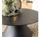 Daly - Table Basse Ronde Noire 78x78cm Pied Conique Métal