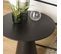 Daly - Table D'appoint Ronde Noire 50x50cm Pied Conique Métal