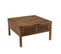 Alix - Table Basse Carrée 70x70cm En Bois De Manguier 2 Tiroirs Ajourés