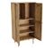 Isa - Meuble Haut Marron 2 Portes Bois De Manguier Cannage Couleur Naturelle