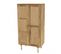 Isa - Meuble Haut Marron 2 Portes Bois De Manguier Cannage Couleur Naturelle