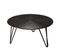 Jonas - Table Basse Ronde 75x75cm Aluminium Noir Pieds Épingles Métal Noir