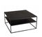 Jonas - Table Basse Double Plateau 80x80cm Aluminium Noir Pieds Métal